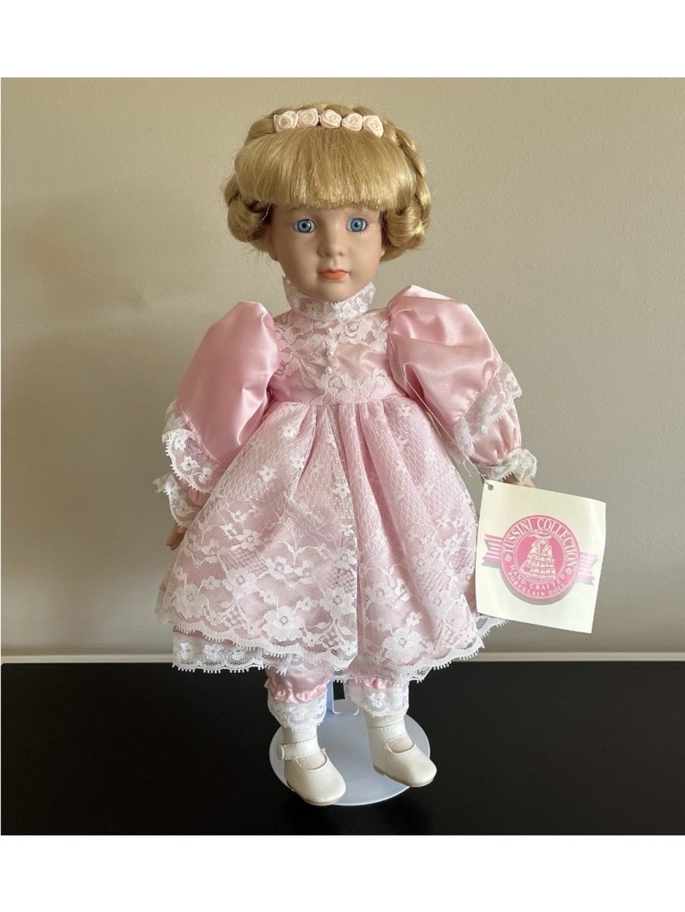 Tussini Collection Challie Porcelain Doll 16339 Vintage Hand Crafted 16 Inch